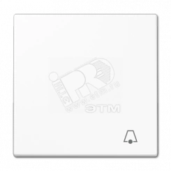 Клавиша для  выключателя с символом  звонок   белая