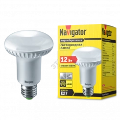 Лампа светодиодная LED зеркальная 12вт E27 R80 белый