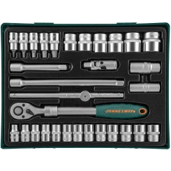 Набор торцевых головок 1/2''DR с аксессуарами в ложементе 370x370 мм, 31 предмет