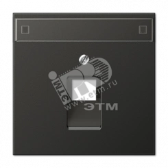 Крышка для ординарной телефонной и компютерной розетки UAE с полем для надписи  антрацит