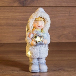 Керамическая домашняя фигурка Снегурочка со звездой 7,5*7,5*18 см