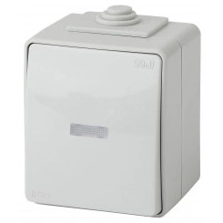 Переключатель с подсветкой IP65, 10АХ-250В, ОУ, Эра Эксперт, серый,11-1610-03 Переключатель с подсветкой IP65, 10АХ-250В, ОУ, Эра Эксперт, серый,11-1610-03