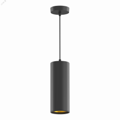 Светильник светодиодный подвесной ДПО 12 Вт 920 Лм 4100К цилиндр черный-золото IP20 LED 79х200 мм 170-240 В Overhead Gauss