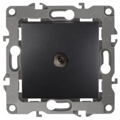 Розетка TV проходная, Эра12, антрацит, 12-3102-05