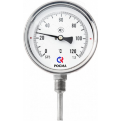 Термометр биметаллический радиальный БТ-52.211 0...60С G1/2' 200 кл.1.5