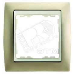 Рамка на 1 пост, S82, шампань матовая - сл.кость