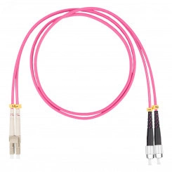 Шнур оптический коммутационный (патч-корд), LC-FC, дуплекс (duplex) OM4, нг(А)-HF, маджента, 7,0 м