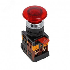 Кнопка AELA-22 Гриб красная с подсветкой NO