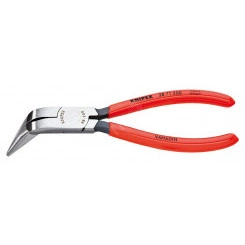 Плоскогубцы механика плоскокруглые губки под углом 70° с крестовой насечкой L-200 мм чёрные обливные рукоятки KN-3871200 Плоскогубцы механика плоскокруглые губки под углом 70° с крестовой насечкой L-200 мм чёрные обливные рукоятки KN-3871200