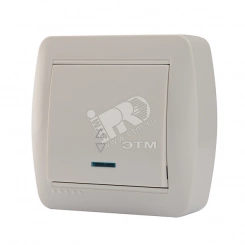 Демет Выключатель проходной с подсветкой белый Демет Выключатель проходной с подсветкой белый