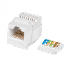 Вставка Keystone Jack RJ-45(8P8C), категория 5e, без инструмента Toolless, белая Вставка Keystone Jack RJ-45(8P8C), категория 5e, без инструмента Toolless, белая