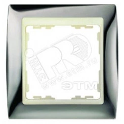 Рамка на 3 поста, S82, вороненая сталь - сл.кость