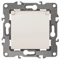 Розетка 2P+E Schuko со шторками с крышкой, 16А-250В, б.л., Эра12, слоновая кость, 12-2003-02 Розетка 2P+E Schuko со шторками с крышкой, 16А-250В, б.л., Эра12, слоновая кость, 12-2003-02