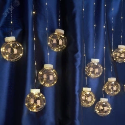 Гирлянда бахрома с шариками LED 2700К 3х0.8м USB