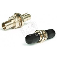 Адаптер оптический проходной ST/UPC-ST/UPC SM/MM simplex корпус металл черные колпачки