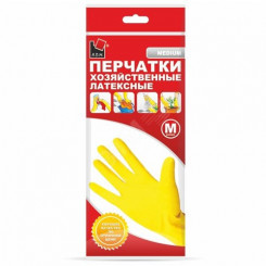 Перчатки хозяйственные латексные XL желтые ''A.D.M.'' /240пар/12