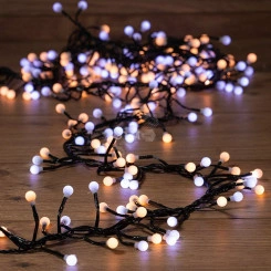 Гирлянда домашняя Мишура LED 3 м, темно-зеленый ПВХ, 288 диодов, цвет белый + теплый белый