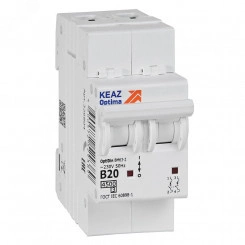 Выключатель автоматический двухполюсный 20А B 4,5кА AC OptiDin BM63-2B20-4,5-УХЛ3 Выключатель автоматический двухполюсный 20А B 4,5кА AC OptiDin BM63-2B20-4,5-УХЛ3
