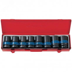 Набор ударных торцевых головок 1', шестигранные, тонкостенные, 17-41 мм, 8 предметов