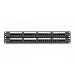Панель 19'', 2U, 48 портов, Кат.6, RJ45/8P8C, неэкран., черная