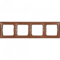 VALENA Рамка 4 поста горизонтальная тонированное дерево