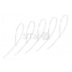 Хомут-стяжкa нeйлонoвая 400x4,8 мм, белая, упаковка 25 шт
