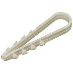 Дюбель-хомут для крепления кабеля 5-10мм белый нейлон Дюбель-хомут для крепления кабеля 5-10мм белый нейлон