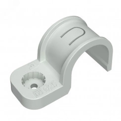 Крепеж-скоба пластиковая односторонняя для прямого монтажа серая в п/э д25 (50шт/450шт уп/кор) Промрукав