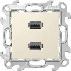 Коннектор 2хUSB, слоновая кость