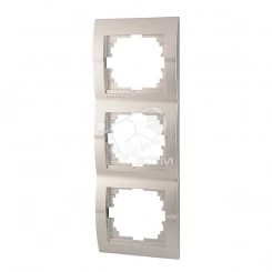 DERIY Рамка 3-ая вертикальная Серебристый металлик