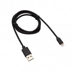 Кабель USB-Lightning 1 м, черная нейлоновая оплетка