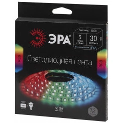 Светодиодная лента LS5050-30LED-IP65-RGB-5m 12В ЭРА