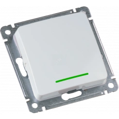 MASTER Переключатель одноклавишный с индикацией, скрытой установки, в рамку, белый MASTER Переключатель одноклавишный с индикацией, скрытой установки, в рамку, белый