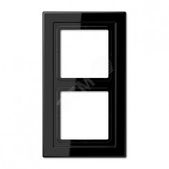 Рамка 2-я для горизонтальной/вертикальной установки  Серия- LS-Design  Материал- дуропласт  Цвет- черный