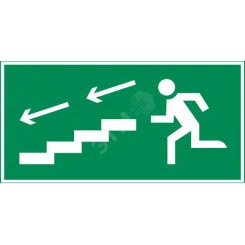 Пиктограмма ''ПО ЛЕСТНИЦЕ ВНИЗ ВЛЕВО'' 300х150мм  для аварийно-эвакуационного светильника Vision/IP65 Basic