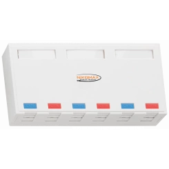 Корпус настенной розетки 6 портов под модули Keystone со шторками белый