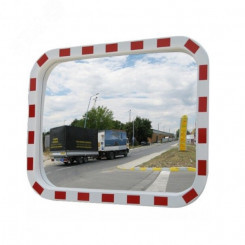 Зеркало со светоотражающей окантовкой             прямоугольное 600*800 для выезда с парковки