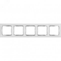 VALENA Рамка 5 постов горизонтальный монтаж белая/серебро VALENA Рамка 5 постов горизонтальный монтаж белая/серебро