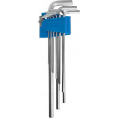 Набор ключей имбусовых ''ЭКСПЕРТ'' длинные,Cr-Mo,сатинированное покрытие,эргоном держатель,HEX 1,5 - 10 мм,9шт
