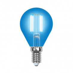 Лампа светодиодная декоративная цветная LED 5вт 200-250В шар 350Лм Е14 СИНИЙ Uniel Air color