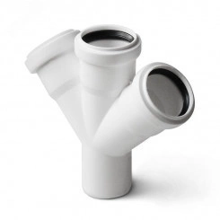 Крестовина одноплоскостная для малошумной канализации 110x110x110 мм 45 град. Крестовина одноплоскостная для малошумной канализации 110x110x110 мм 45 град.