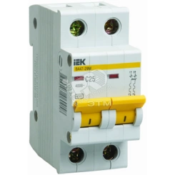 Выключатель автоматический двухполюсный 8A C ВА47-29М 4.5кА