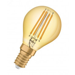 Лампа светодиодная филаментная LED 4Вт Е14 2400K 410лм шар золото 230V FIL CL Р (замена 35Вт) OSRAM Vintage 1906
