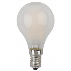 Лампа светодиодная F-LED P45-9w-827-E14 frost  (филамент, шар мат, 9Вт, тепл, E14) (10/100/3600) ЭРА