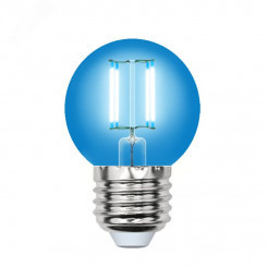 Лампа светодиодная декоративная цветная LED 5вт 200-250В шар 350Лм Е27 СИНИЙ Uniel Air color