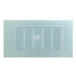 Рамка с суппортом на 8 узких модулей, S82C, алюминий - алюминий (металл.им)