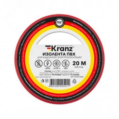 Изолента ПВХ KRANZ 0.13х15 мм, 20 м, красная 10шт