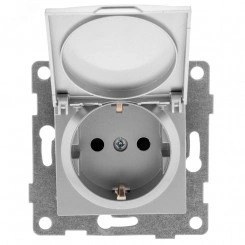 GUSI Ugra механизм розетки 1-ой с/з с з/ш и крышкой, скрытая установка, 16А, 250В. Цвет серебро. GUSI Ugra механизм розетки 1-ой с/з с з/ш и крышкой, скрытая установка, 16А, 250В. Цвет серебро.