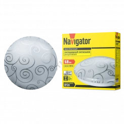 Светильник светодиодный ДБО-18Вт 4000К 960Лм IP20 круглый пластиковый рисунок узоры