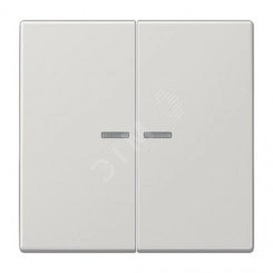 Клавиша 2-я для выключателей и кнопок  с окошком для подсветки. Серия LS990  Материал- дуропласт  Цвет- светло-серый